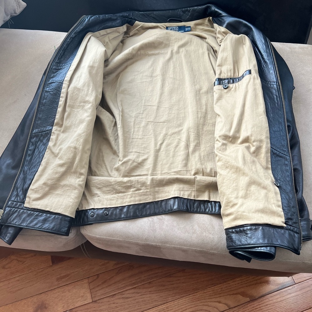 Black Polo leather jacket size XXL